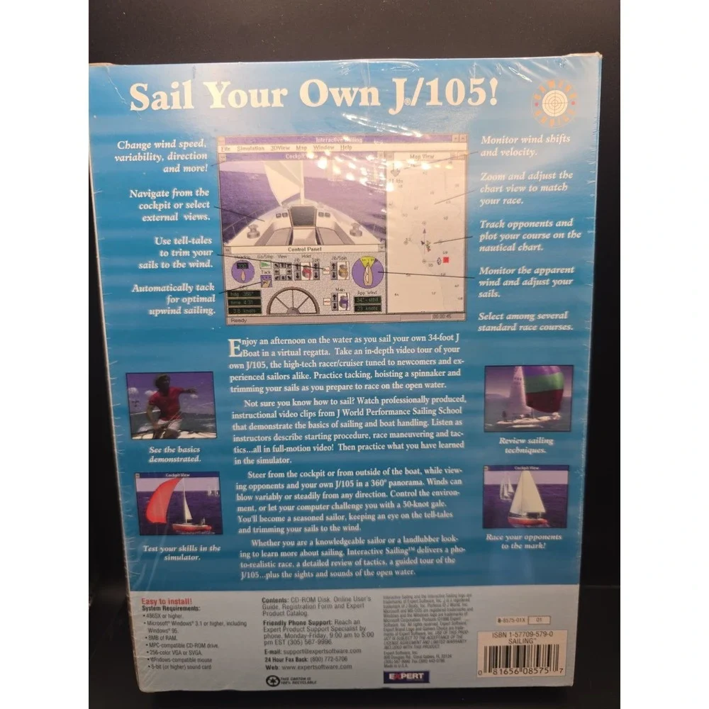 software INTERACTIVE SAILING sealed NEW box PC vintage‎ - Windows